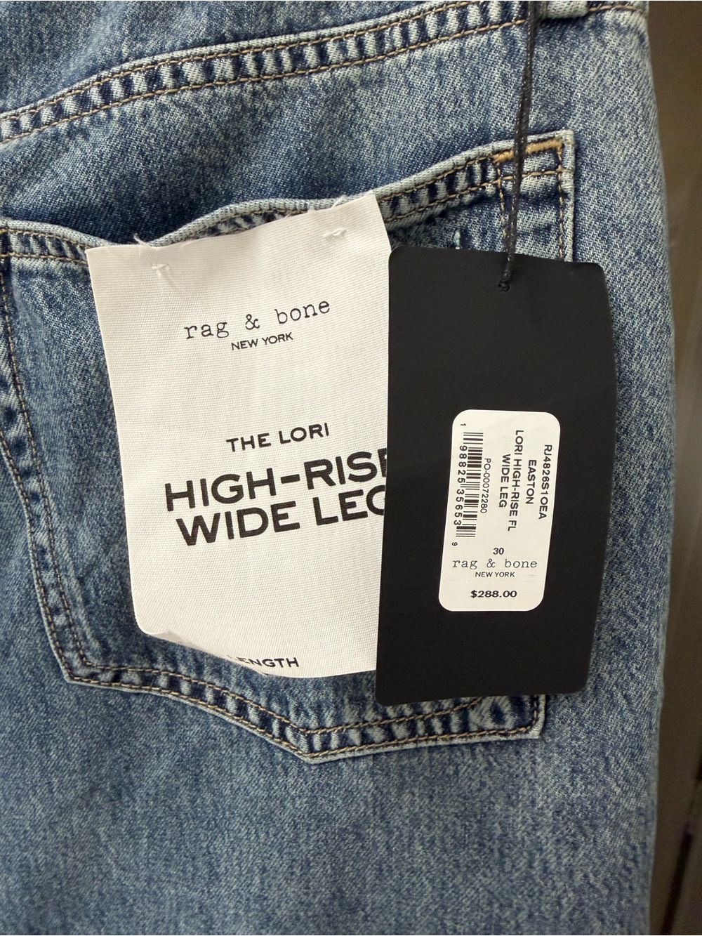 NWT Rag & Bone Lori Wide Leg Jeans Easton 100% Cotton Size 30 - Picture 8 of 15